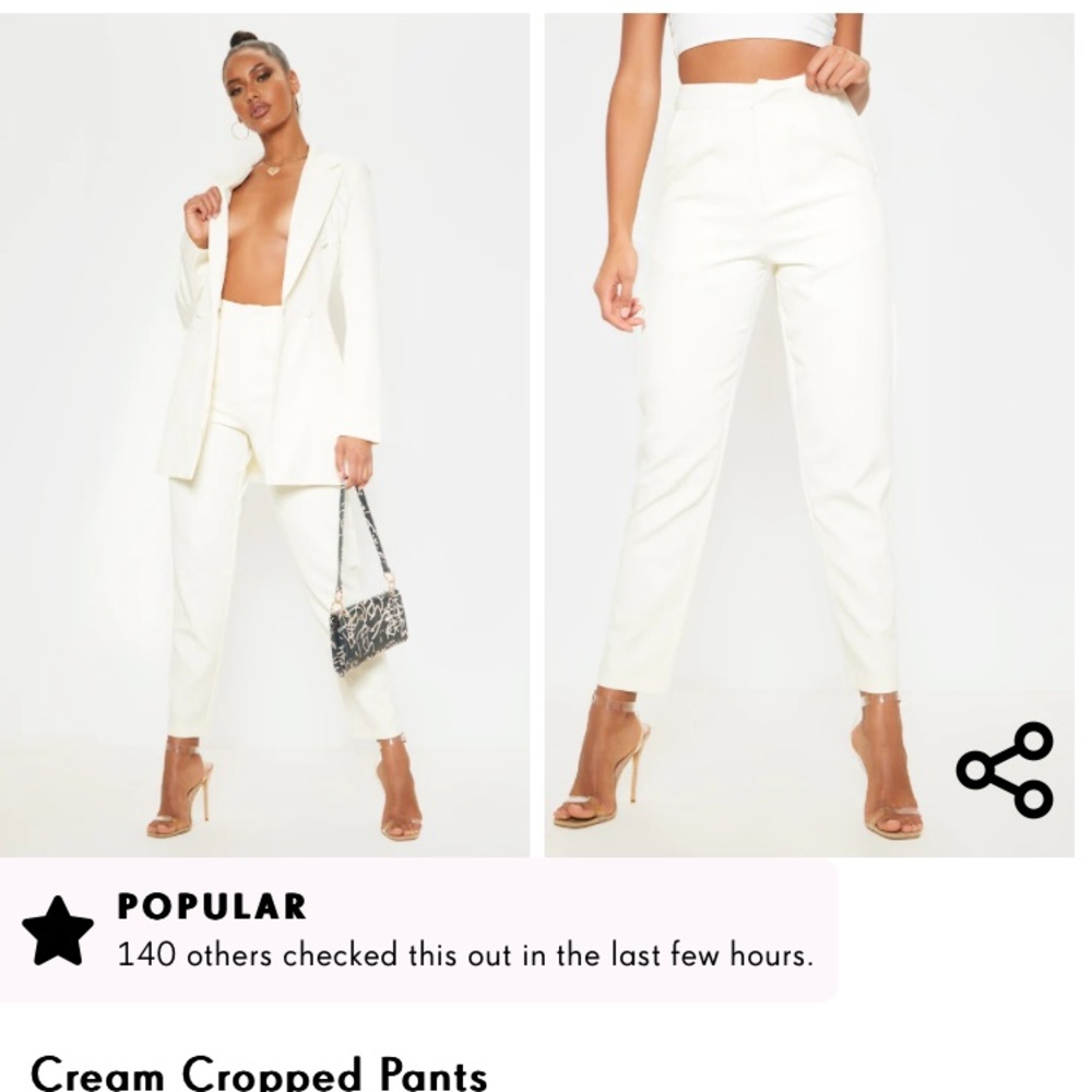 Cream cropped pants